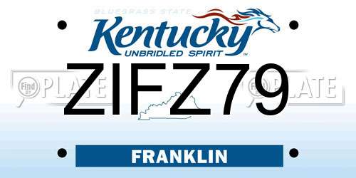 ZIFZ79 Kentucky License Plate