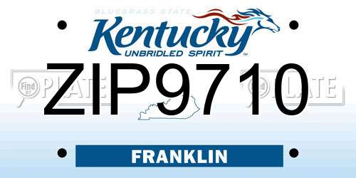ZIP9710 Kentucky License Plate