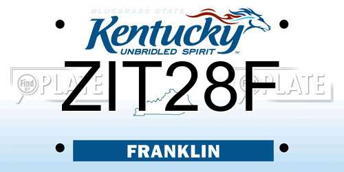 ZIT28F Kentucky License Plate