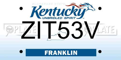 ZIT53V Kentucky License Plate