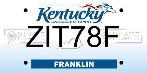ZIT78F Kentucky License Plate