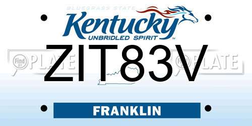ZIT83V Kentucky License Plate