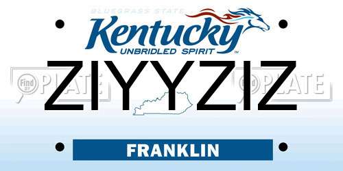 ZIYYZIZ Kentucky License Plate