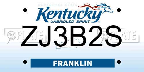 ZJ3B2S Kentucky License Plate