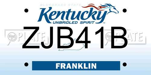 ZJB41B Kentucky License Plate