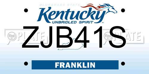 ZJB41S Kentucky License Plate