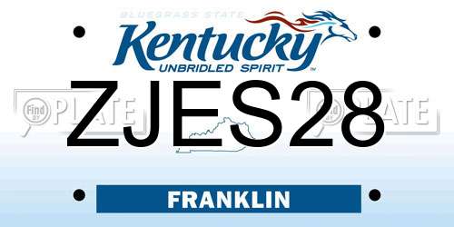 ZJES28 Kentucky License Plate