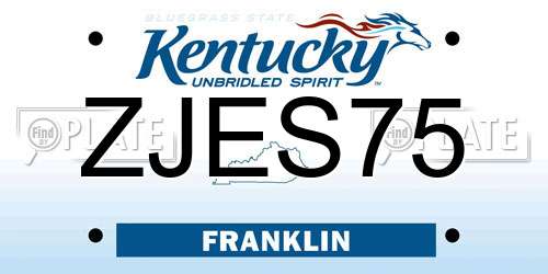 ZJES75 Kentucky License Plate
