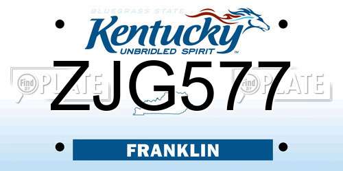 ZJG577 Kentucky License Plate