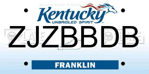 ZJZBBDB Kentucky License Plate