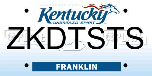 ZKDTSTS Kentucky License Plate