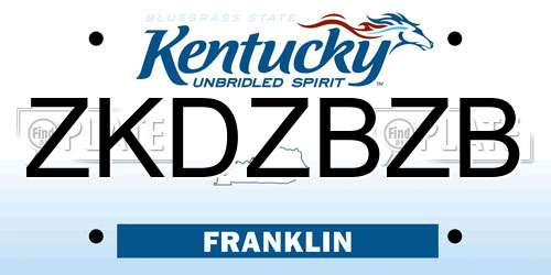 ZKDZBZB Kentucky License Plate