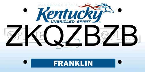 ZKQZBZB Kentucky License Plate