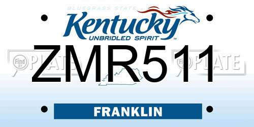 ZMR511 Kentucky License Plate