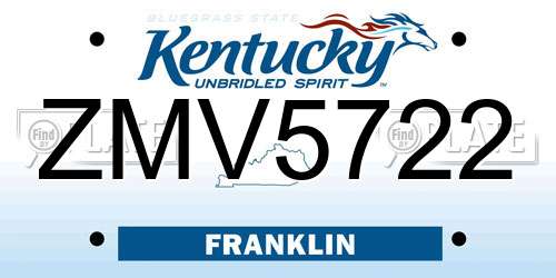 ZMV5722 Kentucky License Plate