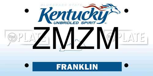 ZMZM Kentucky License Plate