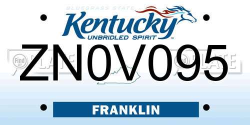 ZN0V095 Kentucky License Plate