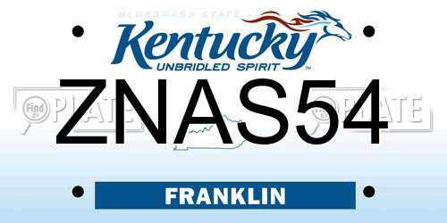 ZNAS54 Kentucky License Plate