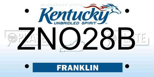 ZNO28B Kentucky License Plate