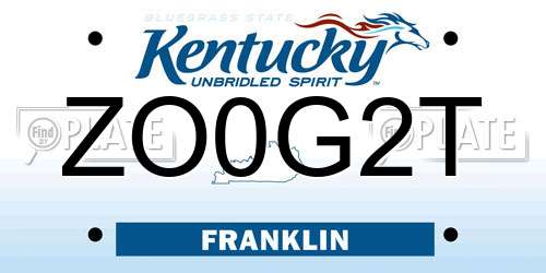 ZO0G2T Kentucky License Plate