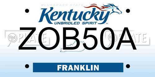 ZOB50A Kentucky License Plate