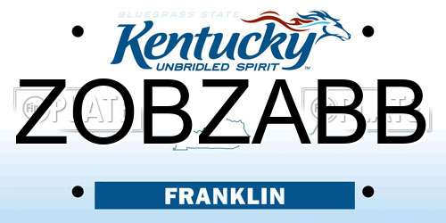 ZOBZABB Kentucky License Plate