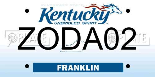 ZODA02 Kentucky License Plate