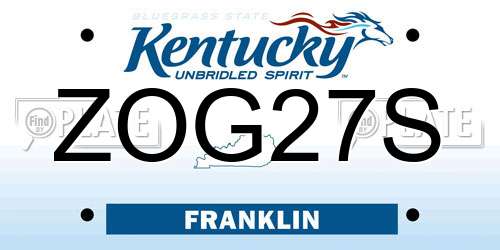 ZOG27S Kentucky License Plate