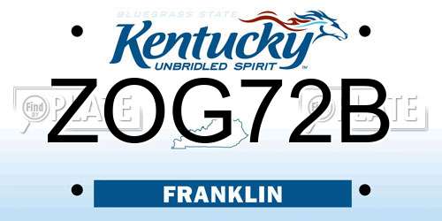 ZOG72B Kentucky License Plate