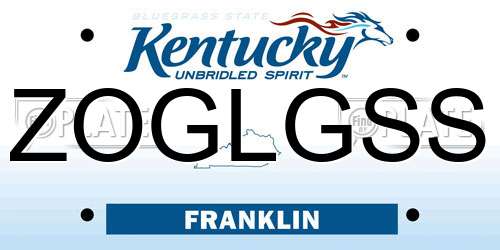 ZOGLGSS Kentucky License Plate