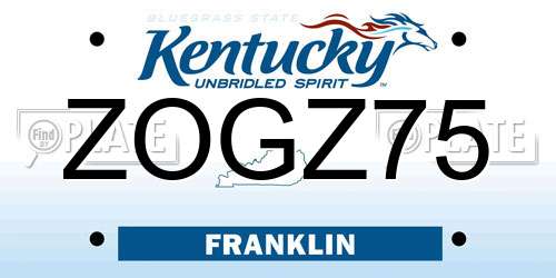ZOGZ75 Kentucky License Plate