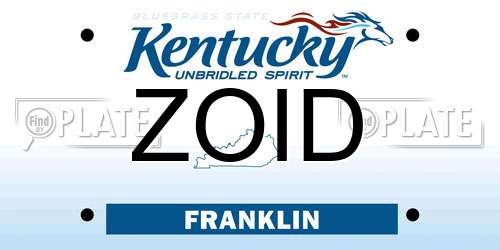 ZOID Kentucky License Plate