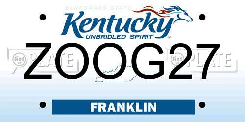 ZOOG27 Kentucky License Plate