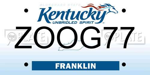 ZOOG77 Kentucky License Plate