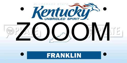 ZOOOM Kentucky License Plate