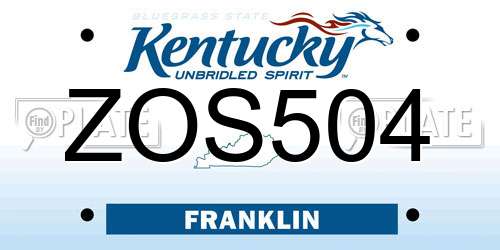 ZOS504 Kentucky License Plate