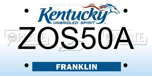 ZOS50A Kentucky License Plate
