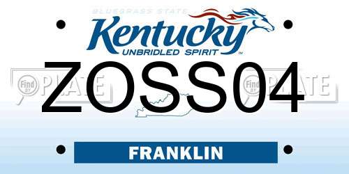 ZOSS04 Kentucky License Plate