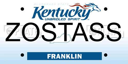 ZOSTASS Kentucky License Plate