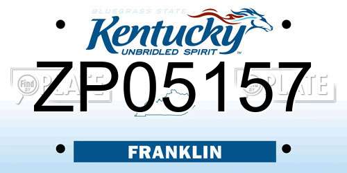 ZP05157 Kentucky License Plate