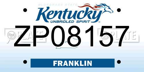 ZP08157 Kentucky License Plate