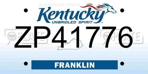 ZP41776 Kentucky License Plate