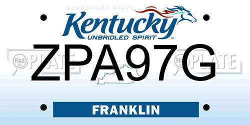 ZPA97G Kentucky License Plate