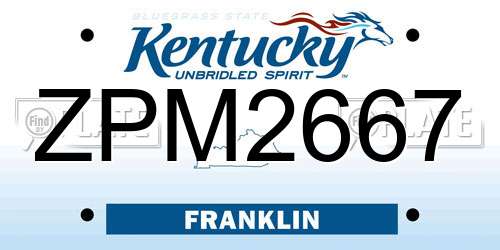 ZPM2667 Kentucky License Plate