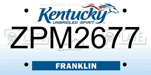 ZPM2677 Kentucky License Plate