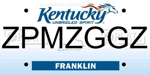 ZPMZGGZ Kentucky License Plate
