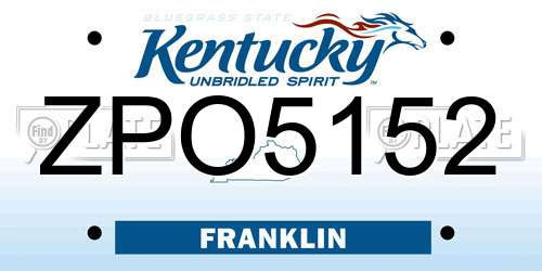 ZPO5152 Kentucky License Plate