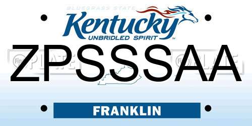 ZPSSSAA Kentucky License Plate