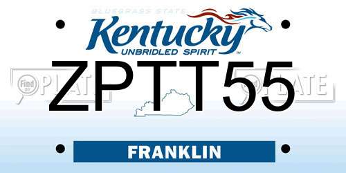 ZPTT55 Kentucky License Plate