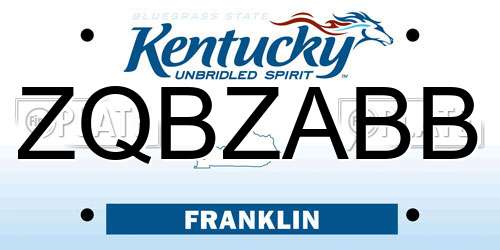 ZQBZABB Kentucky License Plate